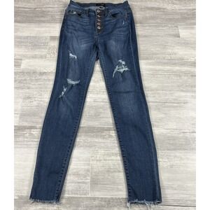 Judy‎ Blue Jeans Women's Size 7/28 Blue Button Fly Skinny Fit Jean FB82246DK